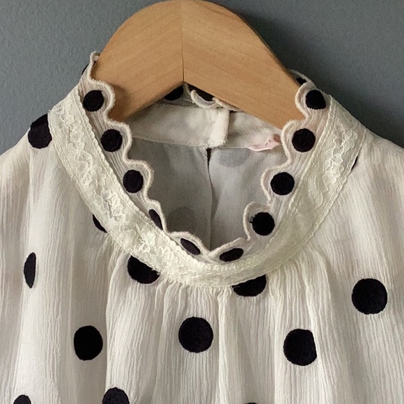 REBECCA TAYLOR Polka Dot Silk Top - Picture 2 of 8
